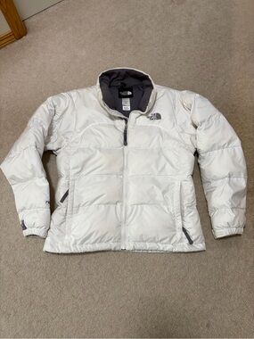 Vintage The North Face 700 WhitePuffer Jacket with Gray Logo